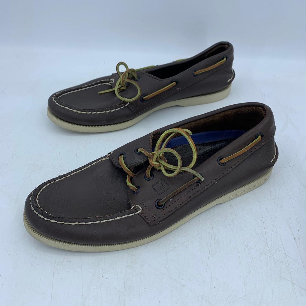 Sperry Top Sider Mens 8.5 Original 2-Eye Leather Boat Shoes Collegiate Preppy